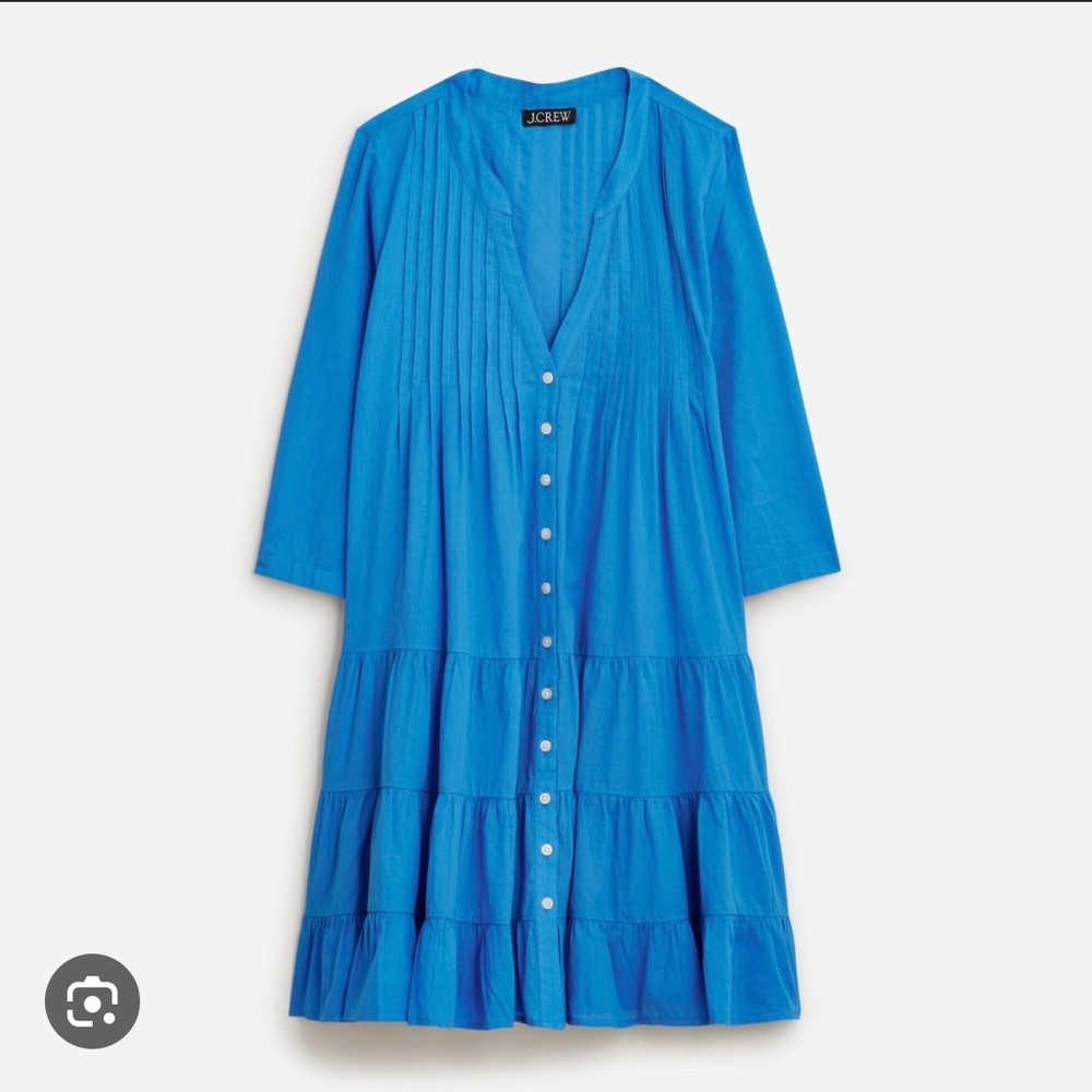 J. Crew Button-front tiered cover-up dress in cotton voile
